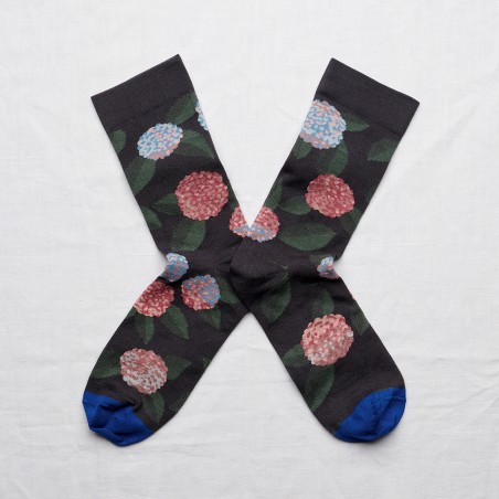 socks - bonne maison -  Hydrangea - Blue - women - men - mixed