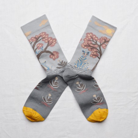 socks - bonne maison - Cat - Blue - women - men - mixed socks - bonne maison - Cat - Blue - women - men - mixed