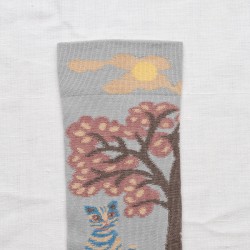 socks - bonne maison -  Cat - Blue - women - men - mixed