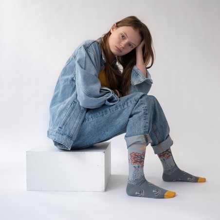 socks - bonne maison - Cat - Blue - women - men - mixed socks - bonne maison - Cat - Blue - women - men - mixed