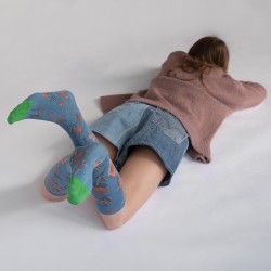 socks - bonne maison -  Birds - Blue - women - men - mixed