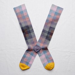 chaussettes - bonne maison -  Carreaux - Violet - femme - homme - mixte