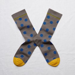 socks - bonne maison -  Polka Dot - Grey - women - men - mixed