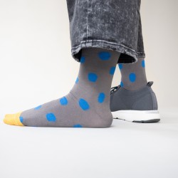 chaussettes - bonne maison -  Pois - Gris - femme - homme - mixte