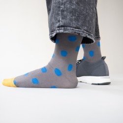 socks - bonne maison -  Polka Dot - Grey - women - men - mixed