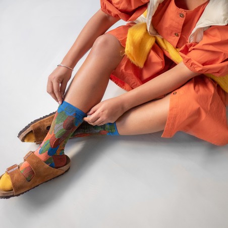 socks - bonne maison -  Feather - Brown - women - men - mixed