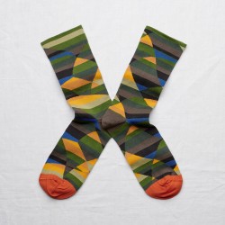 socks - bonne maison -  Triangle - Green - women - men - mixed
