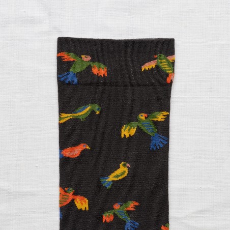 socks - bonne maison -  Bird - Black - women - men - mixed