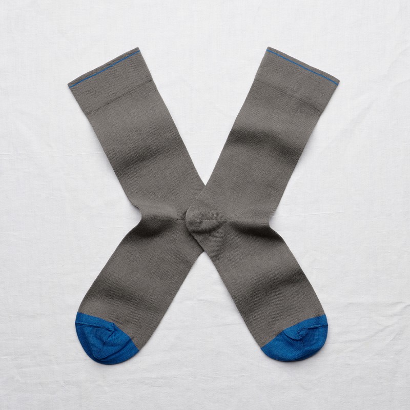 chaussettes - bonne maison -  Uni - Gris - femme - homme - mixte