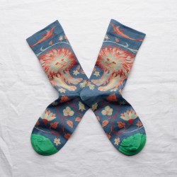 chaussettes - bonne maison -  Lion - Bleu - femme - homme - mixte