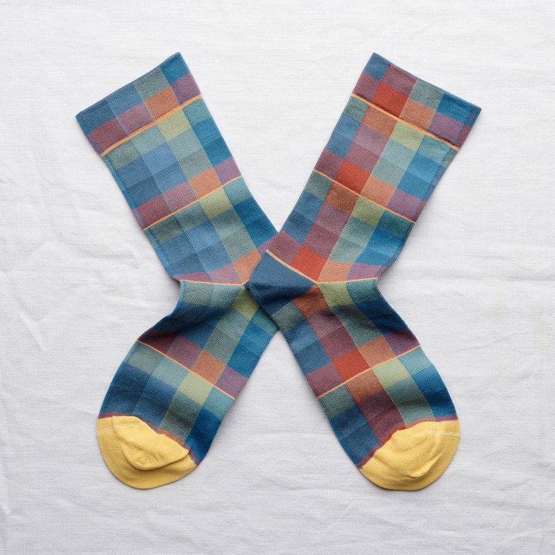 socks - bonne maison -  Checks - Multicolore - women - men - mixed