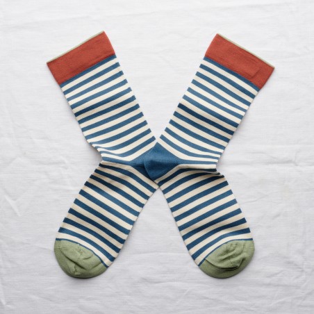 socks - bonne maison - Stripe - Blue - women - men - mixed socks - bonne maison - Stripe - Blue - women - men - mixed