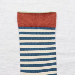 chaussettes - bonne maison -  Rayure - Bleu - femme - homme - mixte