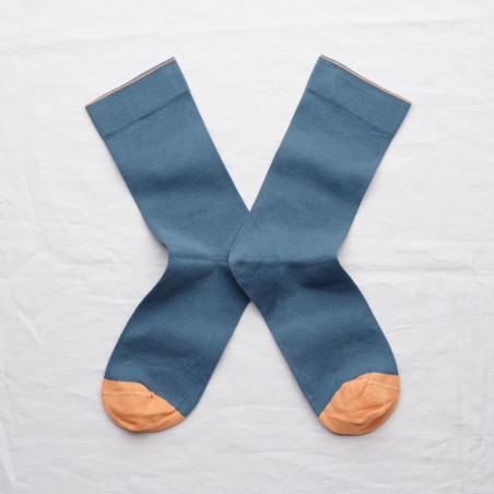socks - bonne maison - Plain - Blue - women - men - mixed socks - bonne maison - Plain - Blue - women - men - mixed