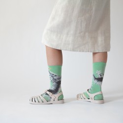 chaussettes - bonne maison -  Chien - Vert - femme - homme - mixte