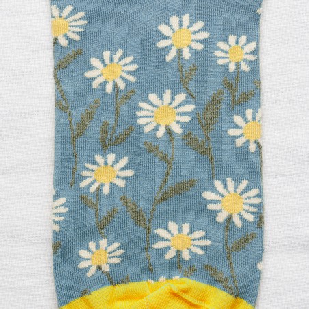 chaussettes - bonne maison -  Marguerite - Bleu - femme - homme - mixte