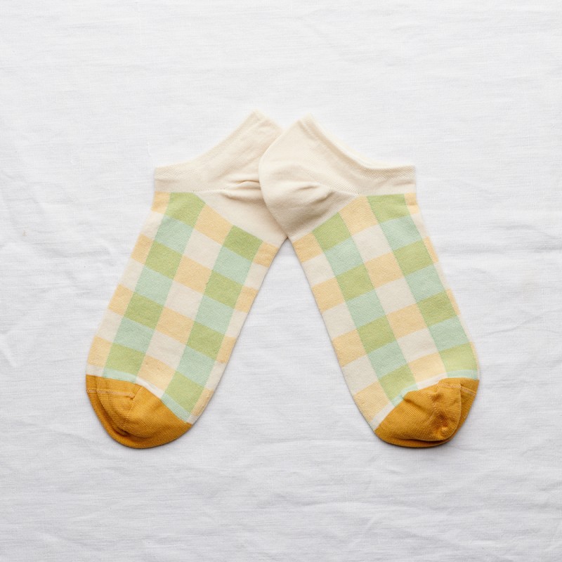 chaussettes - bonne maison -  Carreaux - Vert - femme - homme - mixte