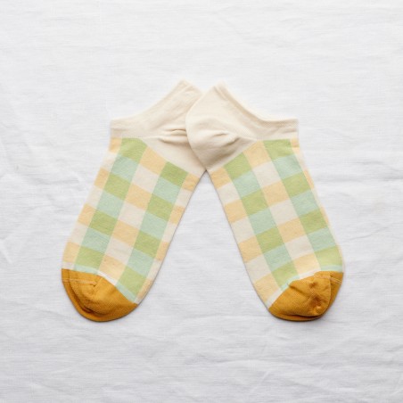 chaussettes - bonne maison -  Carreaux - Vert - femme - homme - mixte