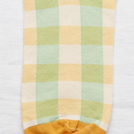 socks - bonne maison -  Checks - Green - women - men - mixed