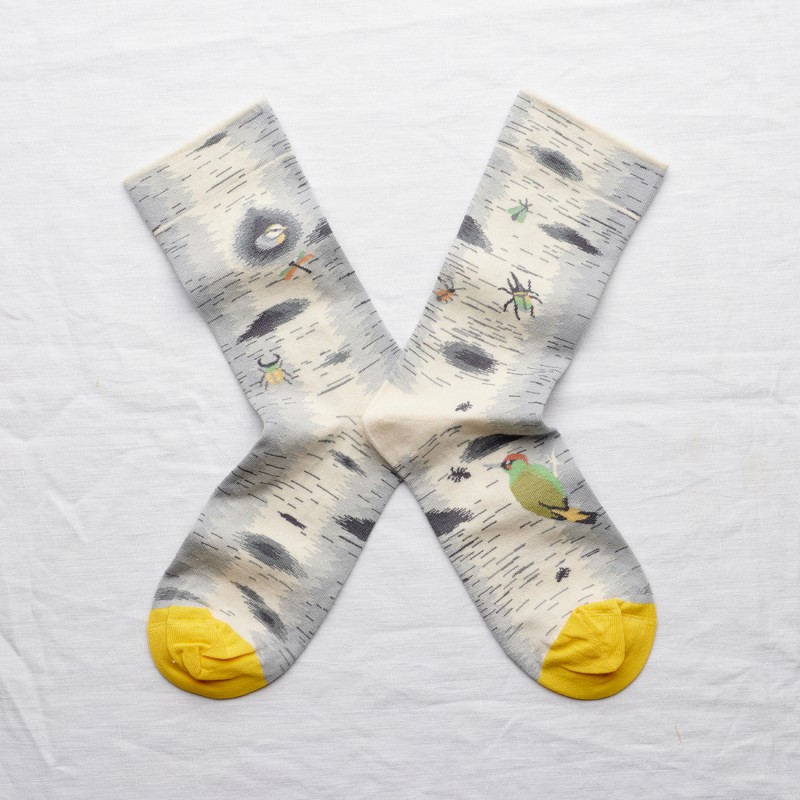 chaussettes - bonne maison -  Insecte - Blanc - femme - homme - mixte