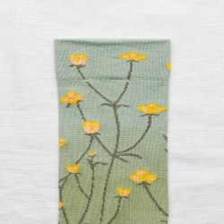 socks - bonne maison -  Flower - Blue - women - men - mixed