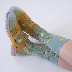 socks - bonne maison -  Flower - Blue - women - men - mixed