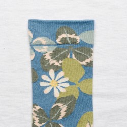 socks - bonne maison -  Clover - Blue - women - men - mixed