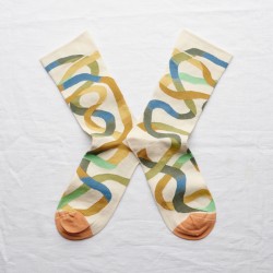 socks - bonne maison -  Ribbon - White - women - men - mixed