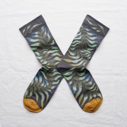 chaussettes - bonne maison -  Feuille - Bleu - femme - homme - mixte