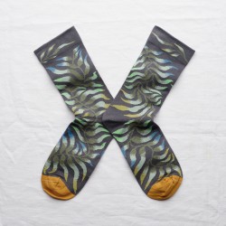 socks - bonne maison -  Leaf - Blue - women - men - mixed