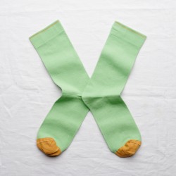 socks - bonne maison -  Plain - Green - women - men - mixed