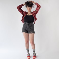 socks - bonne maison -  Stripe - Black - women - men - mixed
