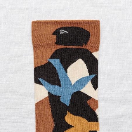 socks - bonne maison - Cutting - Brown - women - men - mixed socks - bonne maison - Cutting - Brown - women - men - mixed
