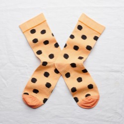 socks - bonne maison -  Polka Dot  - Brown - women - men - mixed