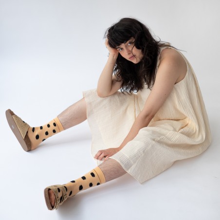 socks - bonne maison - Polka Dot - Brown - women - men - mixed socks - bonne maison - Polka Dot - Brown - women - men - mixed