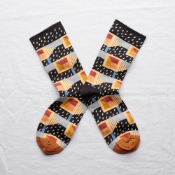 socks - bonne maison -  Square - Black - women - men - mixed