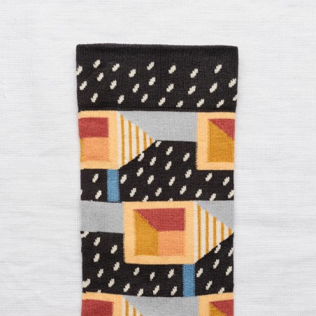 socks - bonne maison - Square - Black - women - men - mixed socks - bonne maison - Square - Black - women - men - mixed