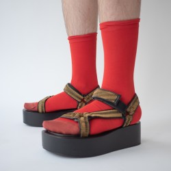 chaussettes - bonne maison -  Uni - Rouge - femme - homme - mixte