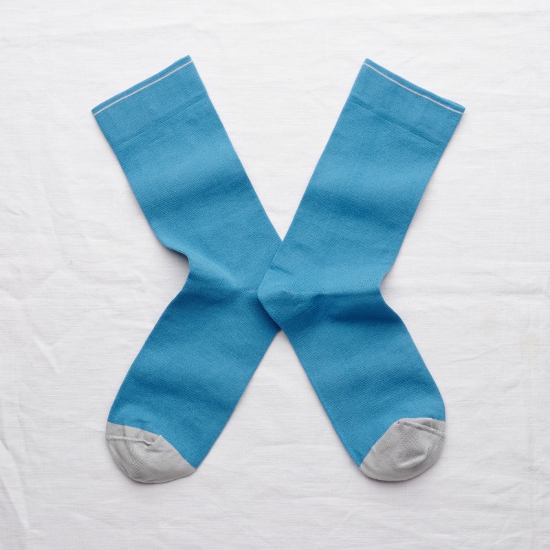 chaussettes - bonne maison -  Uni - Bleu - femme - homme - mixte