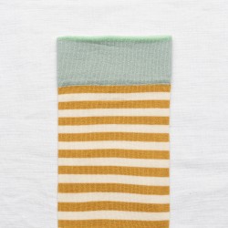 socks - bonne maison -  Stripe - Brown - women - men - mixed