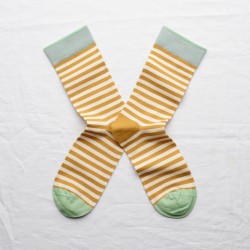 socks - bonne maison -  Stripe - Brown - women - men - mixed