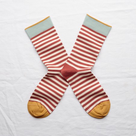 socks - bonne maison - Stripe - Red - women - men - mixed socks - bonne maison - Stripe - Red - women - men - mixed