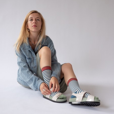 socks - bonne maison - Stripe - Blue - women - men - mixed socks - bonne maison - Stripe - Blue - women - men - mixed