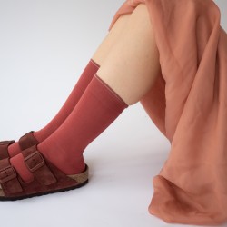 chaussettes - bonne maison -  Uni - Rouge - femme - homme - mixte
