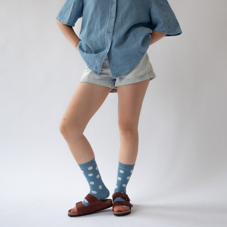 chaussettes - bonne maison - Pois - Bleu - femme - homme - mixte chaussettes - bonne maison - Pois - Bleu - femme - homme - mixte