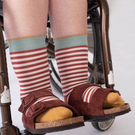 socks - bonne maison - Stripe - Red - women - men - mixed socks - bonne maison - Stripe - Red - women - men - mixed