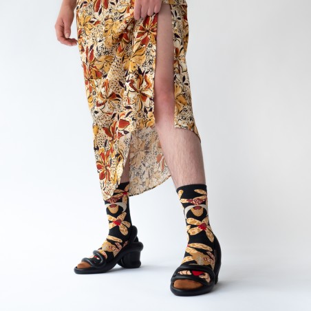 socks - bonne maison - Orchid - Black - women - men - mixed socks - bonne maison - Orchid - Black - women - men - mixed