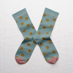 chaussettes - bonne maison -  Pois - Bleu - femme - homme - mixte