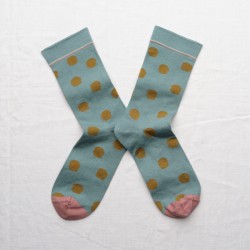socks - bonne maison -  Polka Dot - Blue - women - men - mixed