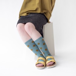 socks - bonne maison -  Polka Dot - Blue - women - men - mixed